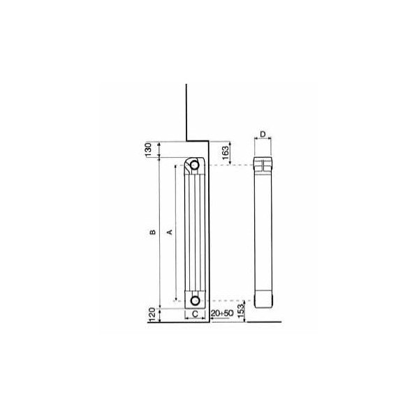 Element calorifer din aluminiu Maior alb